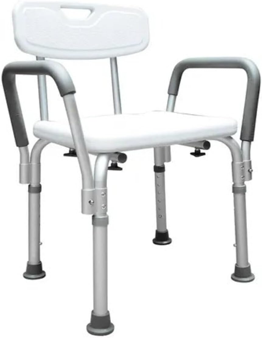 Silla para baño de aluminio c/respaldo y descansa brazos Mca. Mobicare Mod. SC-SC13 (A)