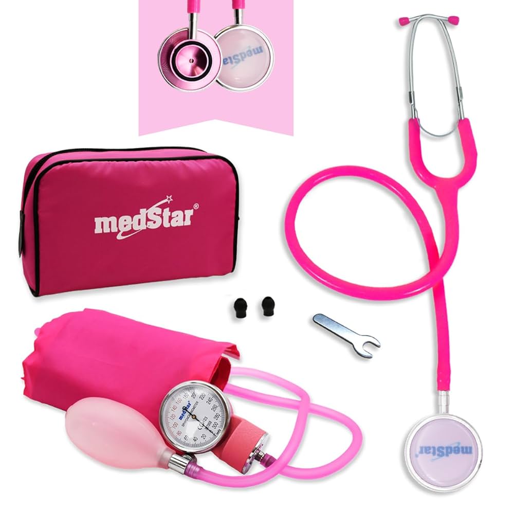 Kit de baumanometro aneroide con estetoscopio doble campana Mca. Medstar Mod. SLI-HS-508-F