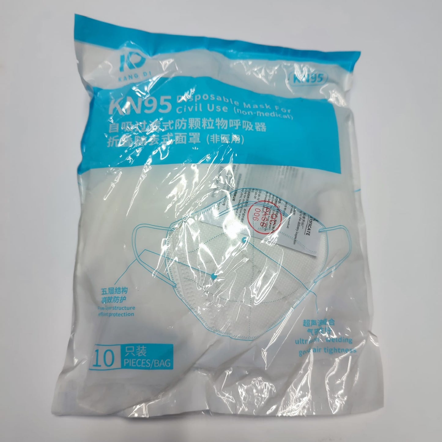 Bolsa de cubrebocas KN95 10 pza Mca. Kang Di