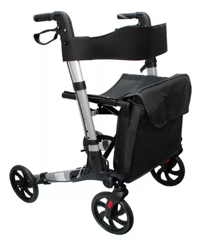 Andadera con cuatro ruedas y asiento