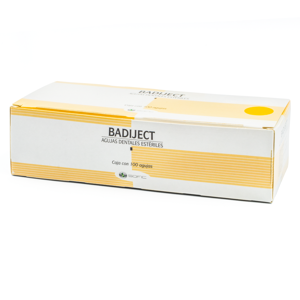 Aguja dental para jeringa carpule, caja c/100 pzas Mc. Badiject