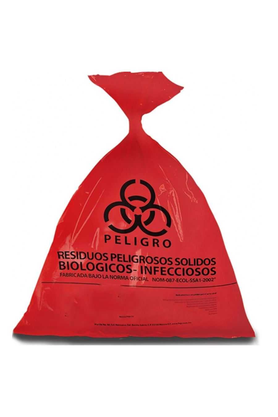 Bolsa roja para rpbi, 52.5x60cm, c/25pzas