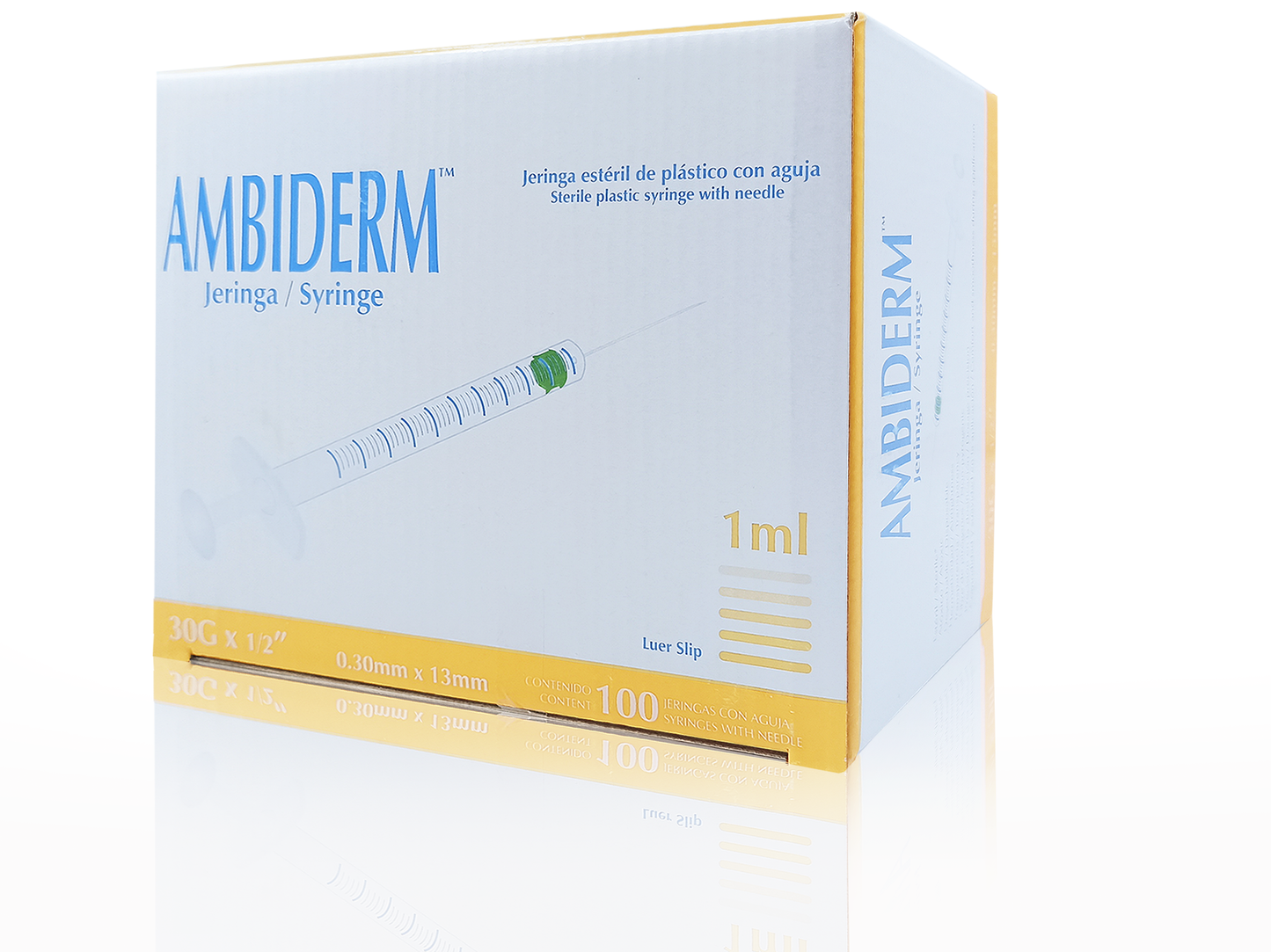 Jeringa esteril de plastico con aguja AMBIDERM