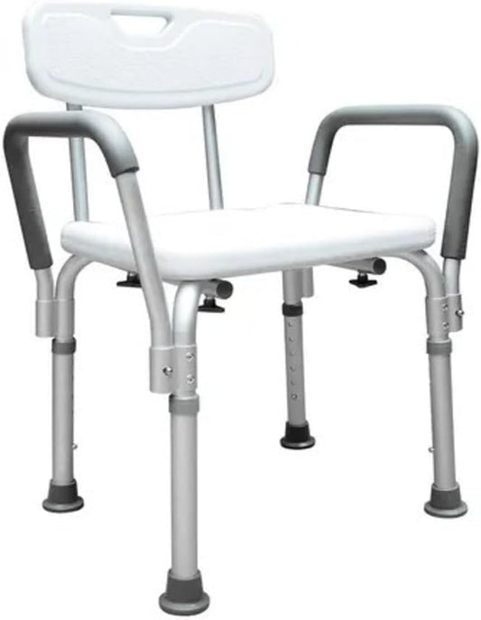 Silla para baño de aluminio c/respaldo y descansa brazos Mca. Mobicare Mod. SC-SC13 (A)