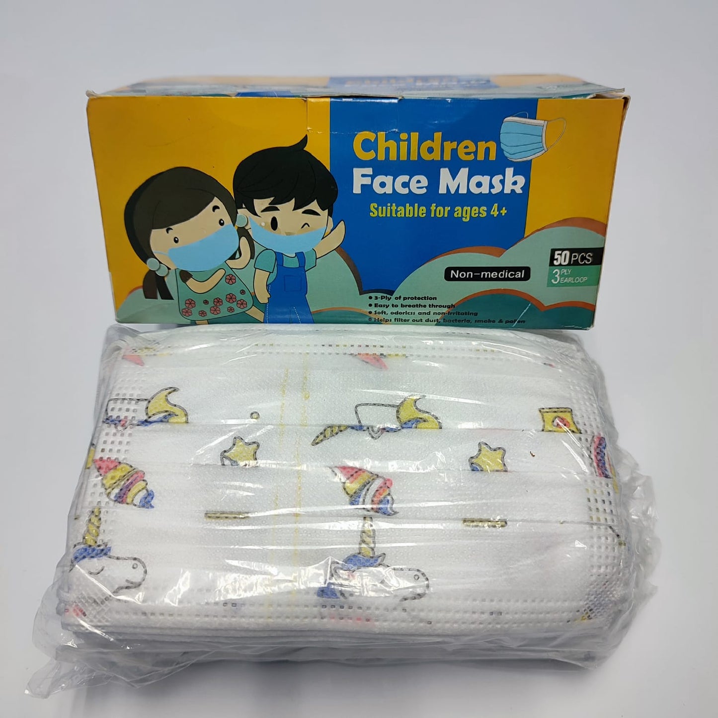 Caja de cubrebocas infantil unicornio