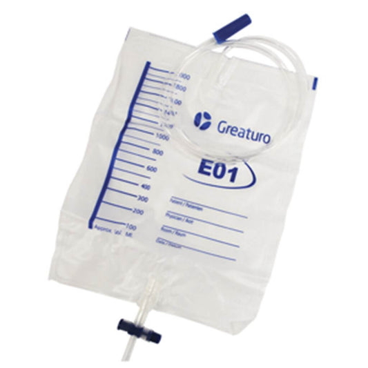 Bolsa recolectora de orina con válvula T. 2000 ml Mca. Medstar Mod. GTC-GCU201601