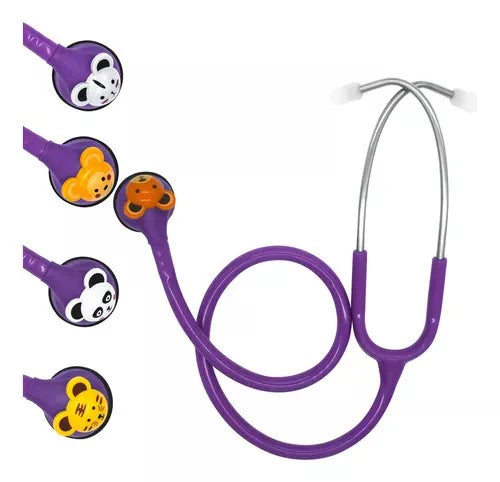 Estetoscopio Pediatrico Con 5 Caritas de Animales Mca. Medstar Mod. HS-30E