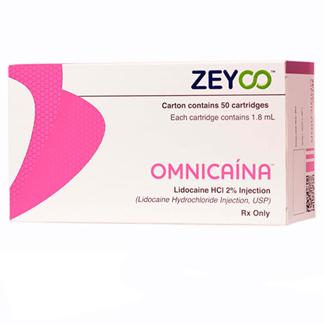 Omnicaina al 2% (Lidocaina simple) en cartuchos de 50
