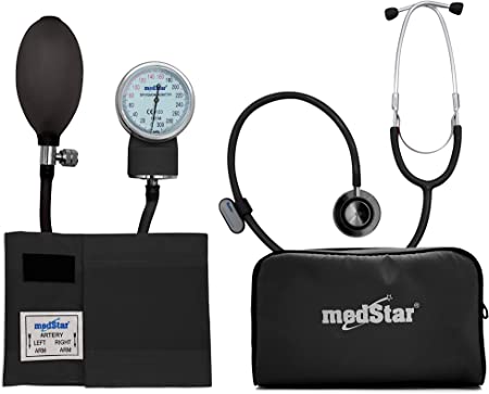 Kit de baumanometro aneroide con estetoscopio doble campana Mca. Medstar Mod. SLI-HS-508-F